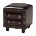 Baxton Studio Charlier Rustic Antique Inspired Dark Brown Faux Leather Upholstered Wood Storage Ottoman with Book Spine Drawer - HY2A487-Black-Otto
