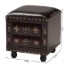 Baxton Studio Charlier Rustic Antique Inspired Dark Brown Faux Leather Upholstered Wood Storage Ottoman with Book Spine Drawer - HY2A487-Black-Otto