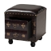 Baxton Studio Charlier Rustic Antique Inspired Dark Brown Faux Leather Upholstered Wood Storage Ottoman with Book Spine Drawer - HY2A487-Black-Otto