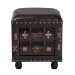 Baxton Studio Charlier Rustic Antique Inspired Dark Brown Faux Leather Upholstered Wood Storage Ottoman with Book Spine Drawer - HY2A487-Black-Otto