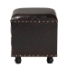 Baxton Studio Charlier Rustic Antique Inspired Dark Brown Faux Leather Upholstered Wood Storage Ottoman with Book Spine Drawer - HY2A487-Black-Otto