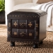 Baxton Studio Charlier Rustic Antique Inspired Dark Brown Faux Leather Upholstered Wood Storage Ottoman with Book Spine Drawer - HY2A487-Black-Otto