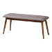 Baxton Studio Flora II Mid-Century Modern Light Grey Fabric Upholstered Medium Oak Finished Wood Dining Bench - Flora2-Light Grey/Medium Oak-Bench