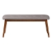 Baxton Studio Flora II Mid-Century Modern Light Grey Fabric Upholstered Medium Oak Finished Wood Dining Bench - Flora2-Light Grey/Medium Oak-Bench