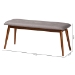 Baxton Studio Flora II Mid-Century Modern Light Grey Fabric Upholstered Medium Oak Finished Wood Dining Bench - Flora2-Light Grey/Medium Oak-Bench