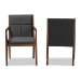 Baxton Studio Theresa Mid-Century Modern Dark Grey Fabric Upholstered and Walnut Brown Finished Wood Living Room Accent Chair (Set of 2) - BBT5390-Dark Grey/Walnut-CC