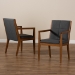 Baxton Studio Theresa Mid-Century Modern Dark Grey Fabric Upholstered and Walnut Brown Finished Wood Living Room Accent Chair (Set of 2) - BBT5390-Dark Grey/Walnut-CC