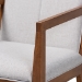 Baxton Studio Theresa Mid-Century Modern Greyish Beige Fabric Upholstered and Walnut Brown Finished Wood Living Room Accent Chair (Set of 2) - BBT5390-Greyish Beige/Walnut-CC