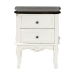 Baxton Studio Darlene Classic and Traditional French White and Cherry Brown Finished Wood 2-Drawer End Table - JY-132054-2 DW ET