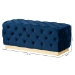 Baxton Studio Corrine Glam and Luxe Navy Blue Velvet Fabric Upholstered and Gold PU Leather Ottoman - WS-4228-Navy Blue Velvet/Gold-Otto