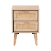 Baxton Studio Baird Mid-Century Modern Light Oak Brown Finished Wood and Rattan 2-Drawer End Table - SR196128-Rattan-ET