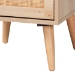 Baxton Studio Baird Mid-Century Modern Light Oak Brown Finished Wood and Rattan 2-Drawer End Table - SR196128-Rattan-ET
