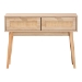Baxton Studio Baird Mid-Century Modern Light Oak Brown Finished Wood and Rattan 2-Drawer Console Table - SR191632-Rattan-Console
