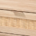 Baxton Studio Baird Mid-Century Modern Light Oak Brown Finished Wood and Rattan 2-Drawer Console Table - SR191632-Rattan-Console