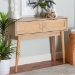 Baxton Studio Baird Mid-Century Modern Light Oak Brown Finished Wood and Rattan 2-Drawer Console Table - SR191632-Rattan-Console