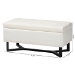 Baxton Studio Esther Modern and Contemporary Beige Velvet Fabric Upholstered and Dark Brown Finished Wood Storage Ottoman - WS-20716-Beige/Espresso-Otto