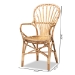 bali & pari Sheraton Modern and Contemporary Natural Finished Rattan Dining Chair - Sheraton-Natural-DC