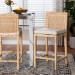 bali & pari Sofia Modern and Contemporary Natural Finished Wood and Rattan Counter Stool - Sofia-Natural-CS