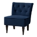 Baxton Studio Harmon Modern and Contemporary Transitional Navy Blue Velvet Fabric Upholstered and Black Finished Wood Accent Chair - RAC515FB-Navy Blue Velvet/Black-CC