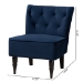 Baxton Studio Harmon Modern and Contemporary Transitional Navy Blue Velvet Fabric Upholstered and Black Finished Wood Accent Chair - RAC515FB-Navy Blue Velvet/Black-CC