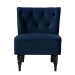 Baxton Studio Harmon Modern and Contemporary Transitional Navy Blue Velvet Fabric Upholstered and Black Finished Wood Accent Chair - RAC515FB-Navy Blue Velvet/Black-CC
