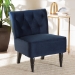 Baxton Studio Harmon Modern and Contemporary Transitional Navy Blue Velvet Fabric Upholstered and Black Finished Wood Accent Chair - RAC515FB-Navy Blue Velvet/Black-CC