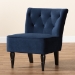 Baxton Studio Harmon Modern and Contemporary Transitional Navy Blue Velvet Fabric Upholstered and Black Finished Wood Accent Chair - RAC515FB-Navy Blue Velvet/Black-CC