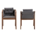 Baxton Studio Marcena Mid-Century Modern Grey Imitation Leather Upholstered and Walnut Brown Finished Wood 2-Piece Dining Chair Set - RDC828-Grey/Walnut-DC