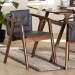 Baxton Studio Marcena Mid-Century Modern Grey Imitation Leather Upholstered and Walnut Brown Finished Wood 2-Piece Dining Chair Set - RDC828-Grey/Walnut-DC