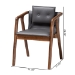 Baxton Studio Marcena Mid-Century Modern Grey Imitation Leather Upholstered and Walnut Brown Finished Wood 2-Piece Dining Chair Set - RDC828-Grey/Walnut-DC