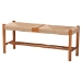 Baxton Studio Saura Mid-Century Modern Oak Brown Finished Wood and Hemp Dining Bench - SK9151-Oak-Bench