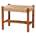 Baxton Studio Saura Mid-Century Modern Oak Brown Finished Wood and Hemp Accent Bench - SK9149-Oak Woven Seat-Bench