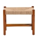 Baxton Studio Saura Mid-Century Modern Oak Brown Finished Wood and Hemp Accent Bench - SK9149-Oak Woven Seat-Bench