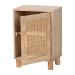 Baxton Studio Maclean Mid-Century Modern Rattan and Natural Brown Finished Wood 1-Door End Table - LYA20-104-Natural-ET