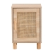 Baxton Studio Maclean Mid-Century Modern Rattan and Natural Brown Finished Wood 1-Door End Table - LYA20-104-Natural-ET