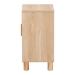 Baxton Studio Maclean Mid-Century Modern Rattan and Natural Brown Finished Wood 1-Door End Table - LYA20-104-Natural-ET