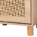 Baxton Studio Maclean Mid-Century Modern Rattan and Natural Brown Finished Wood 1-Door End Table - LYA20-104-Natural-ET