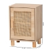 Baxton Studio Maclean Mid-Century Modern Rattan and Natural Brown Finished Wood 1-Door End Table - LYA20-104-Natural-ET