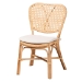 bali & pari Nadira Modern Bohemian Natural Brown Finished Rattan Dining Chair - RCN003-Rattan-DC