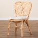 bali & pari Nadira Modern Bohemian Natural Brown Finished Rattan Dining Chair - RCN003-Rattan-DC