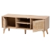 Baxton Studio Sebille Mid-Century Modern Light Brown Finished Wood 2-Door TV Stand with Natural Rattan - LCF19046-Rattan-TV Stand