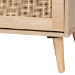 Baxton Studio Sebille Mid-Century Modern Light Brown Finished Wood 2-Door TV Stand with Natural Rattan - LCF19046-Rattan-TV Stand