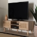 Baxton Studio Sebille Mid-Century Modern Light Brown Finished Wood 2-Door TV Stand with Natural Rattan - LCF19046-Rattan-TV Stand
