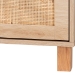 Baxton Studio Sebille Mid-Century Modern Light Brown Finished Wood 3-Drawer Storage Cabinet with Natural Rattan - LC21020906-Rattan-3DW-Cabinet