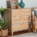 Baxton Studio Sebille Mid-Century Modern Light Brown Finished Wood 3-Drawer Storage Cabinet with Natural Rattan - LC21020906-Rattan-3DW-Cabinet