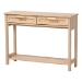Baxton Studio Sebille Mid-Century Modern Light Brown Finished Wood 2-Drawer Console Table with Natural Rattan - LC21020907-Rattan-2DW-Console Table