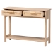 Baxton Studio Sebille Mid-Century Modern Light Brown Finished Wood 2-Drawer Console Table with Natural Rattan - LC21020907-Rattan-2DW-Console Table