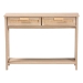 Baxton Studio Sebille Mid-Century Modern Light Brown Finished Wood 2-Drawer Console Table with Natural Rattan - LC21020907-Rattan-2DW-Console Table