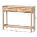 Baxton Studio Sebille Mid-Century Modern Light Brown Finished Wood 2-Drawer Console Table with Natural Rattan - LC21020907-Rattan-2DW-Console Table