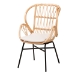 bali & pari Caelia Modern Bohemian Natural Brown Rattan and Black Metal Chair - RMC033-Rattan-DC